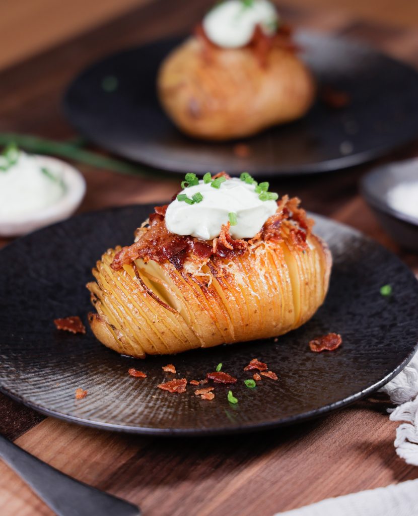 Patate Hasselback Bacon e Philadelphia