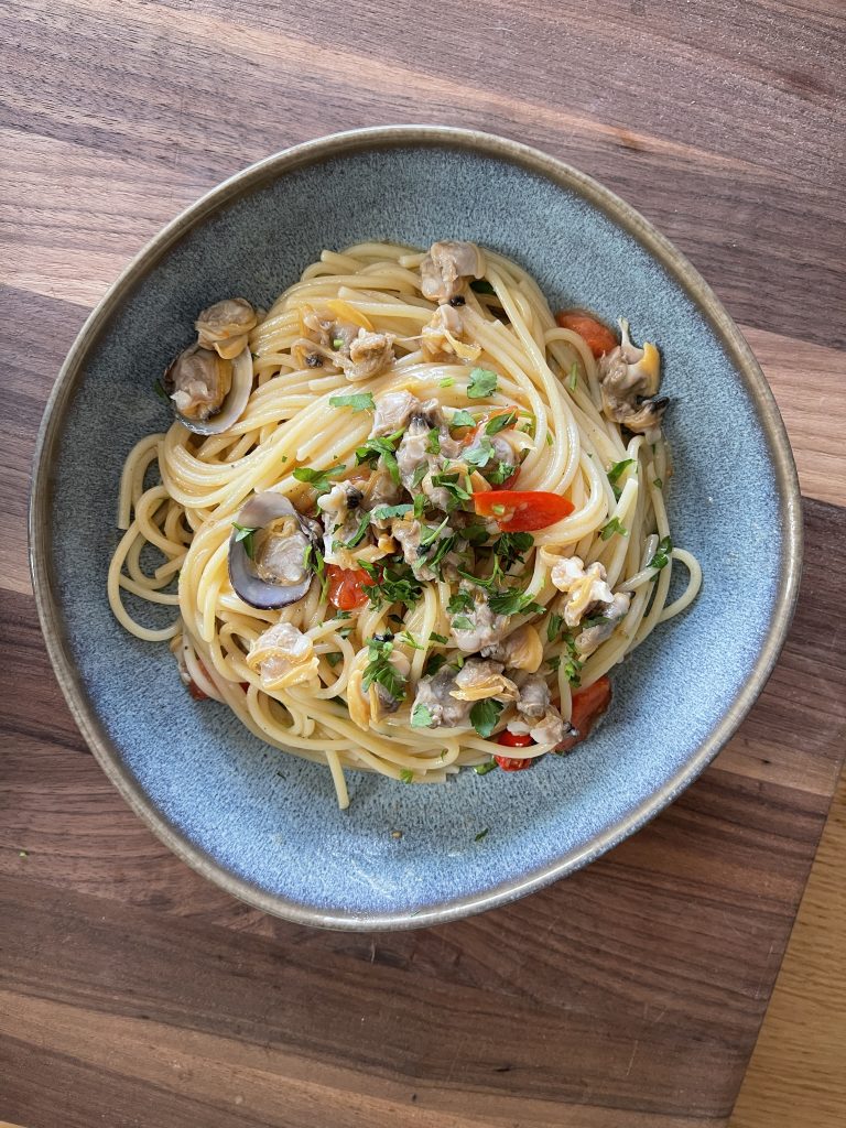 Spaghetti vongole burro e lime