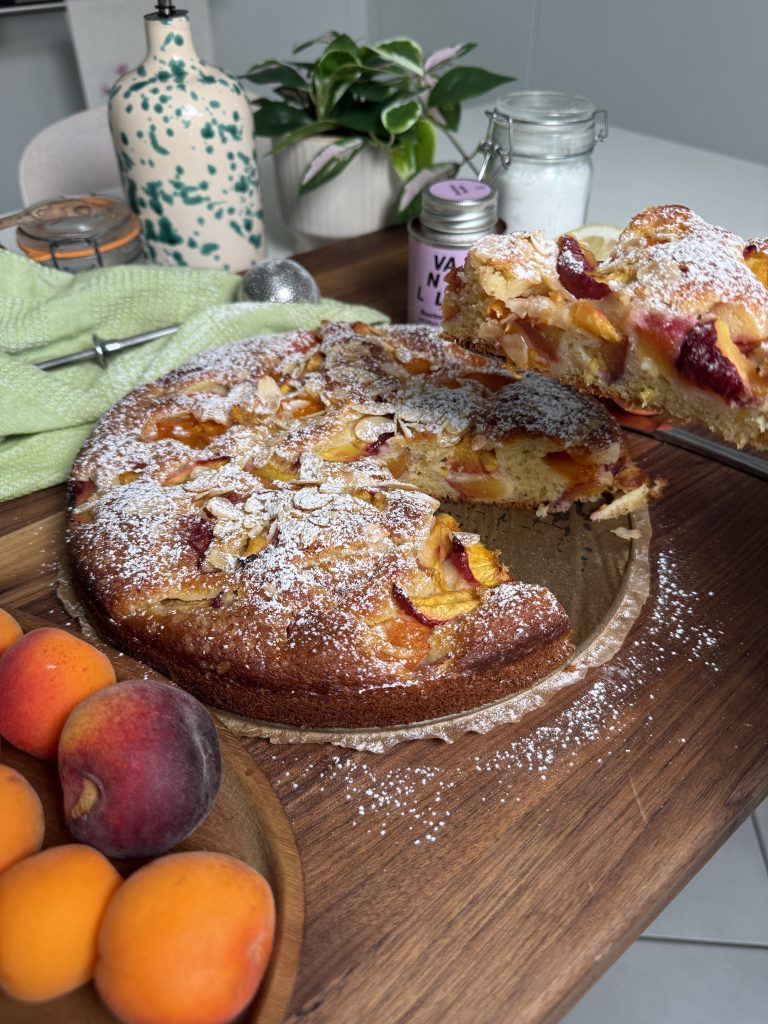 torta alle pesche